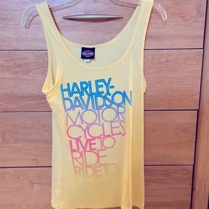 Yellow Harley Davidson tank top